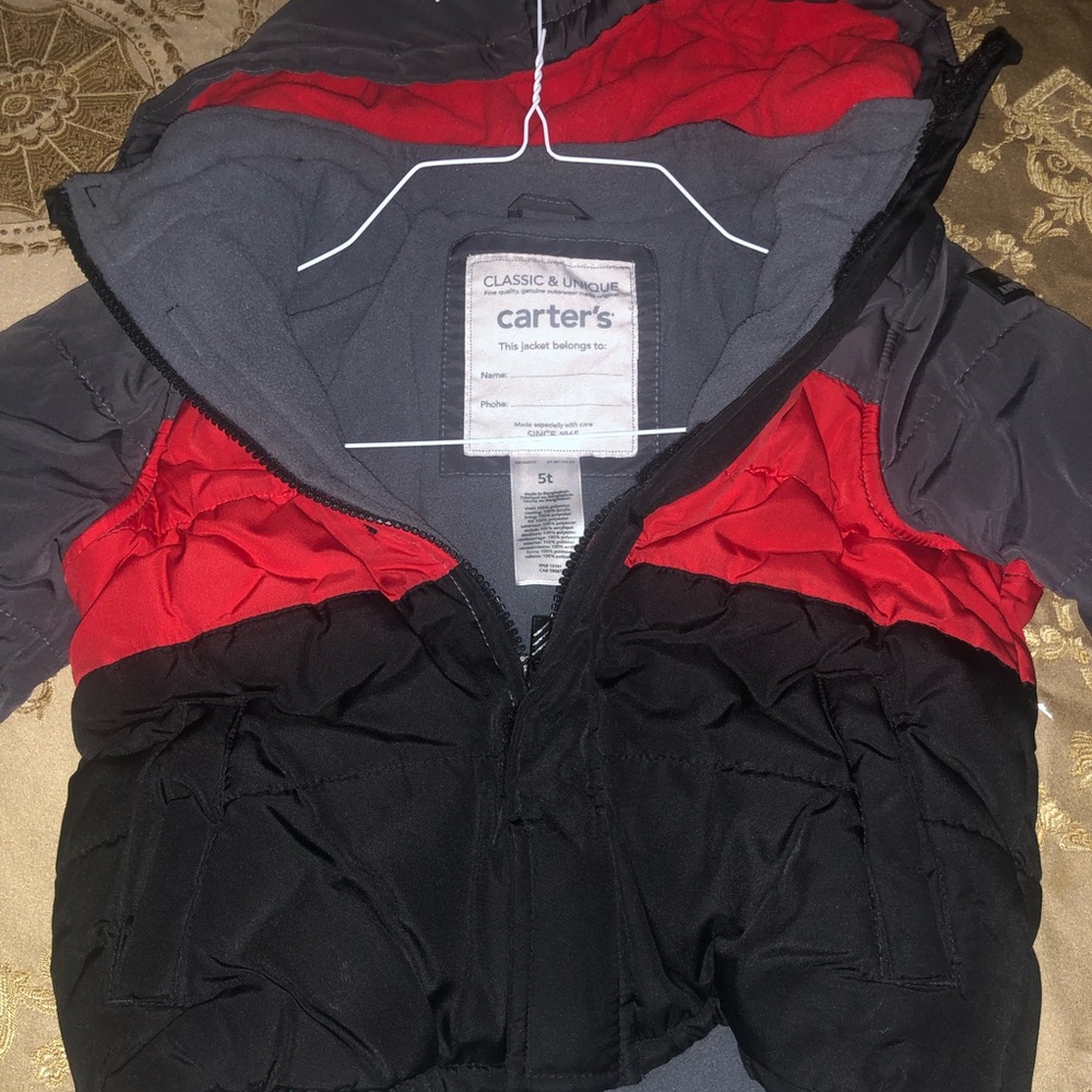 Carters black gray Ave red snow suit toddler boy size 5T